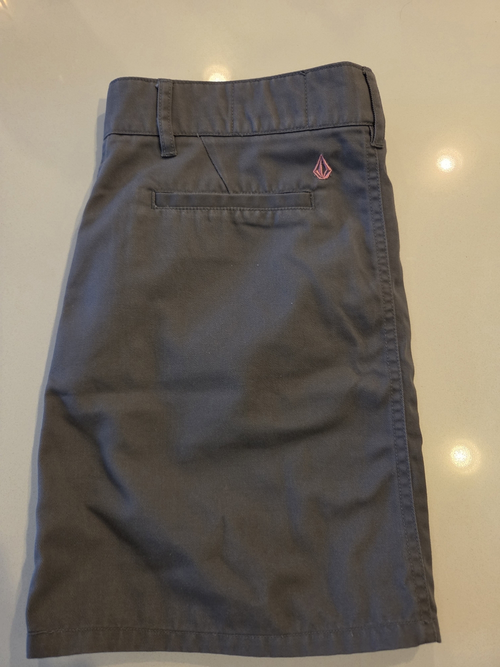 Volcom Dark Gray Chino Skirt with Pink Logo